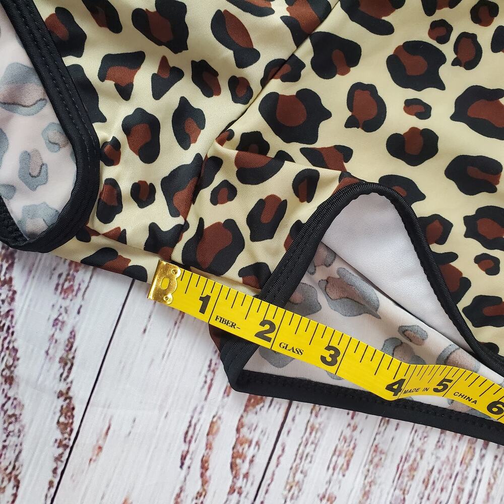 NEW Leopard Print 2 Piece Swim Suit 2XL Racer Back Top & Boy Shorts Coastal Vaca - Picture 11 of 11